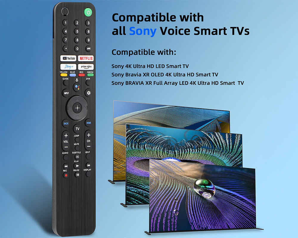 Replacement Voice Remote Control for Sony TV – Compatible with Bravia OLED, LED, 4K/8K UHD Smart Google TVs