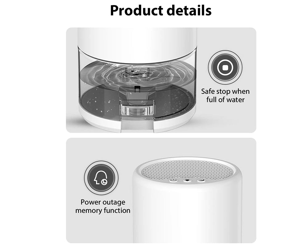 Mini Dehumidifier 1000mL Portable