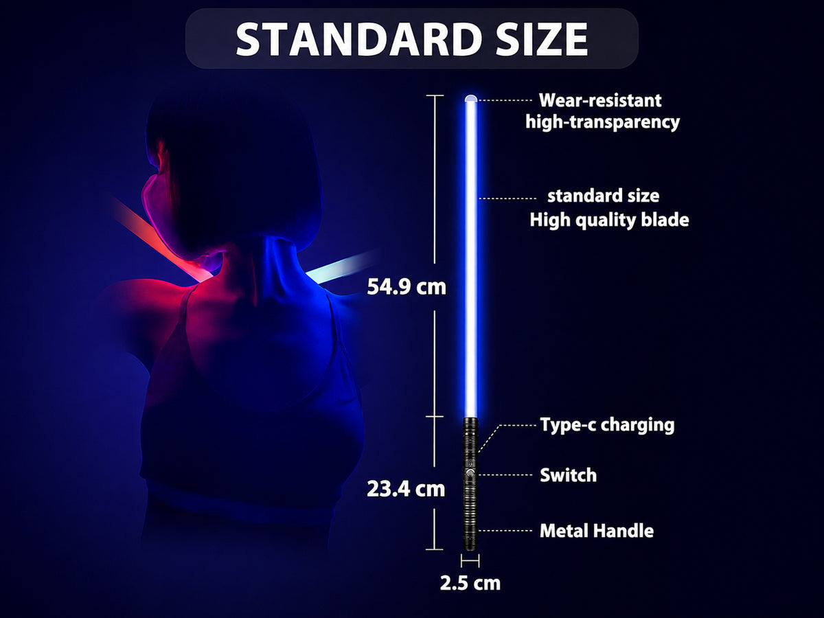 2 in 1 RGB Dueling Lights Set with Alloy Handles 15 Colors Sound Effects and Connectable Double Blade