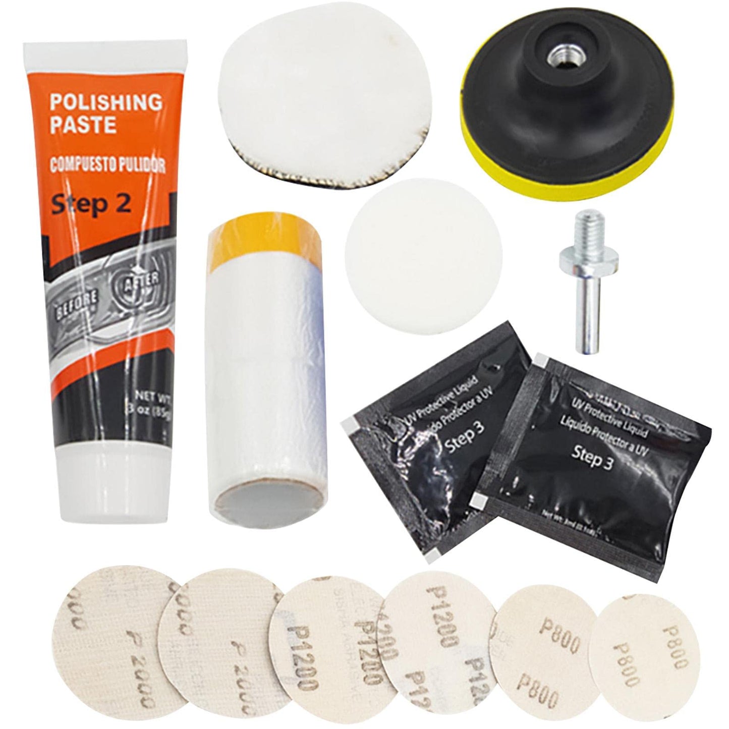 14 Piece Headlight Restoration Kit – DIY 14 Piece Headlight Restoration Kit