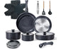 Ceramic Cookware Set Non Toxic with Detachable Handles 19 Pcs