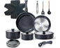 Ceramic Cookware Set Non Toxic with Detachable Handles 19 Pcs
