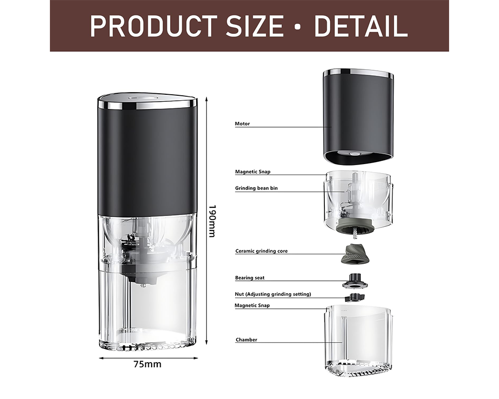 Rechargeable Electric Coffee Grinder