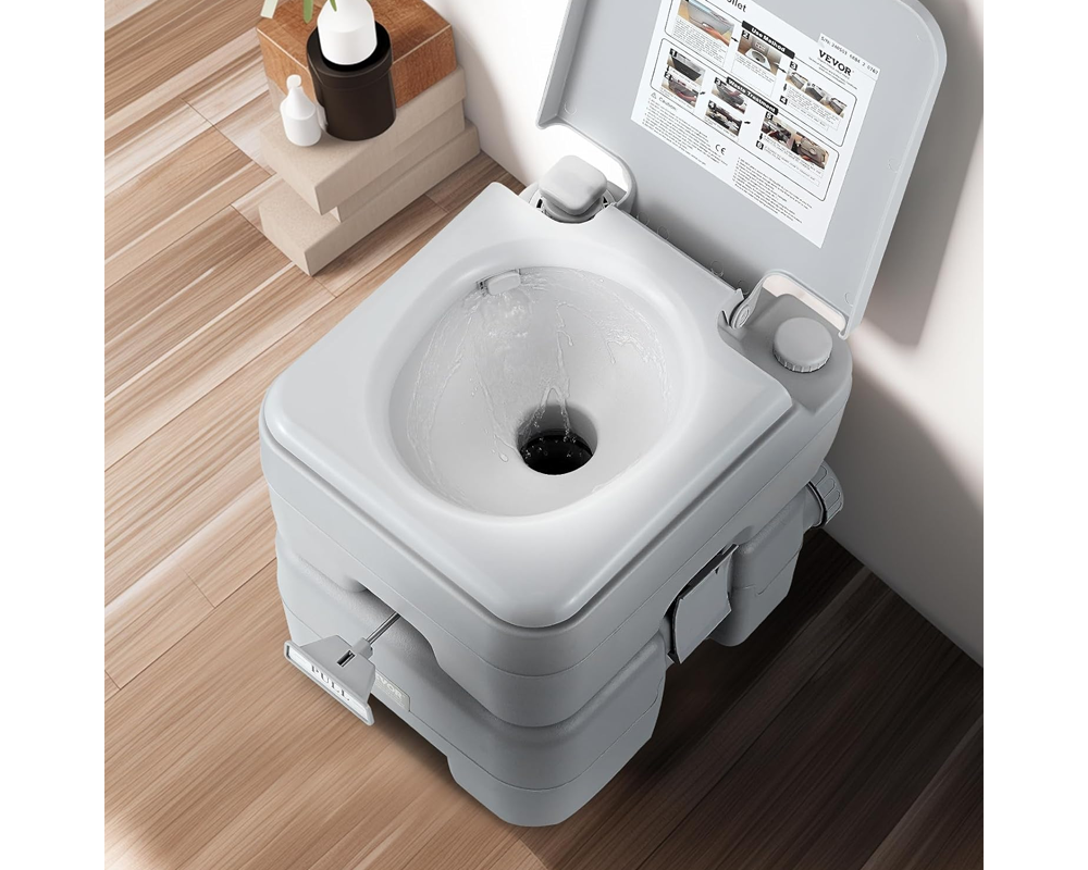 Portable Toilet for Camping 10L Waste Tank & 12L Flush Tank