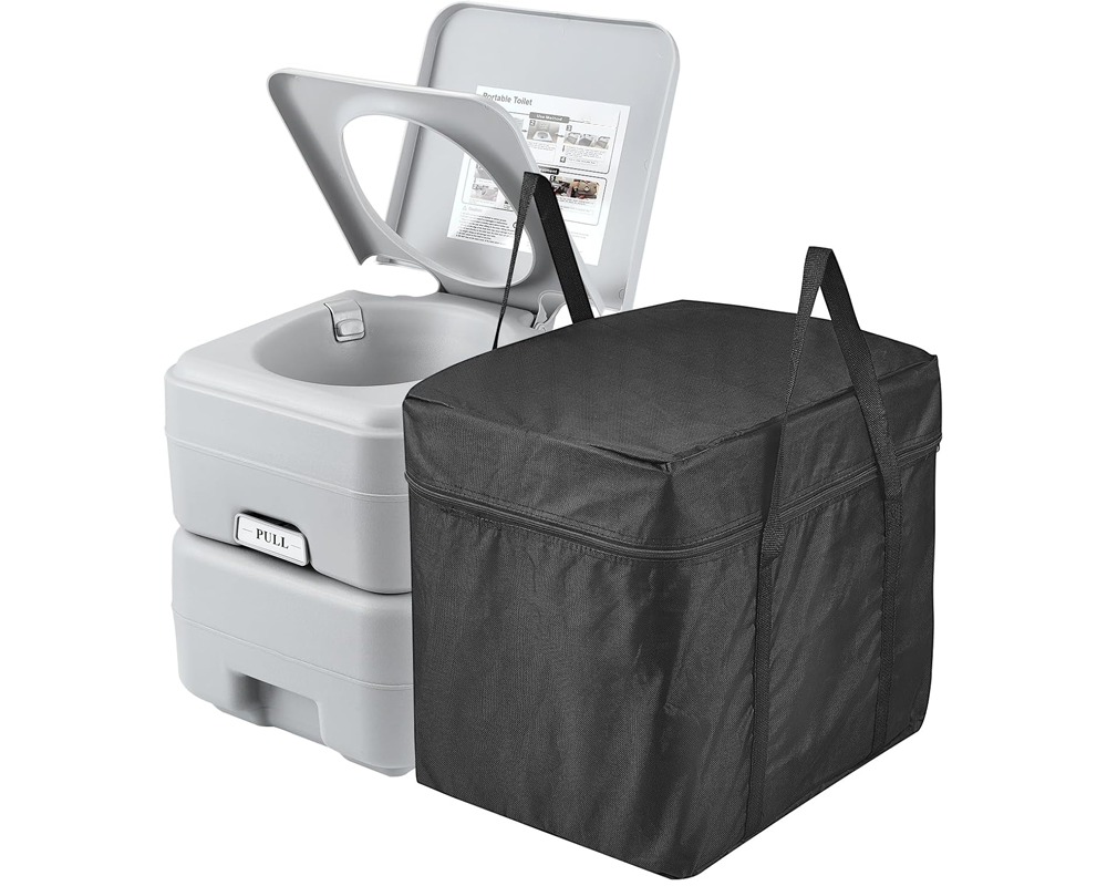 Portable Toilet for Camping 10L Waste Tank & 12L Flush Tank