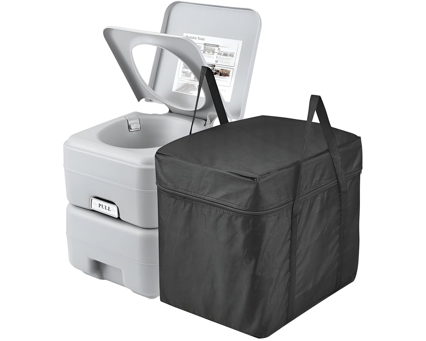 Portable Toilet for Camping 10L Waste Tank & 12L Flush Tank