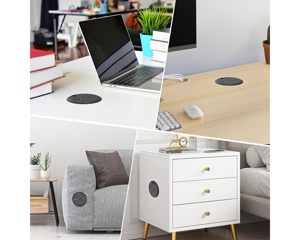 Round Desk Grommet Power Board