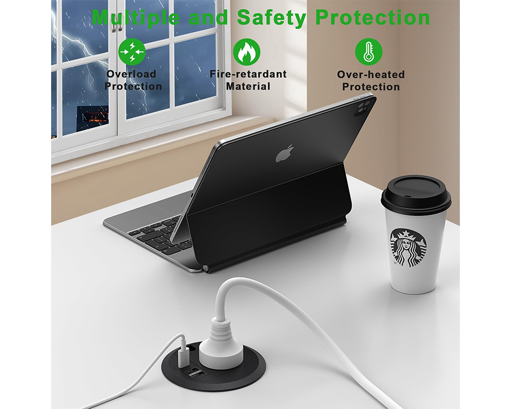 Round Desk Grommet Power Board