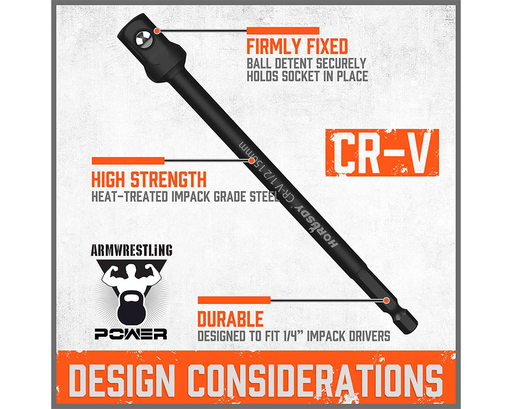 Extension Bar Impact Socket Adapter 9PC Set