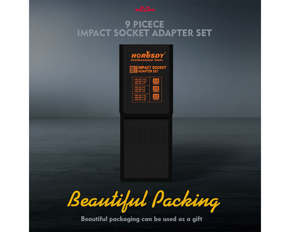 Extension Bar Impact Socket Adapter 9PC Set