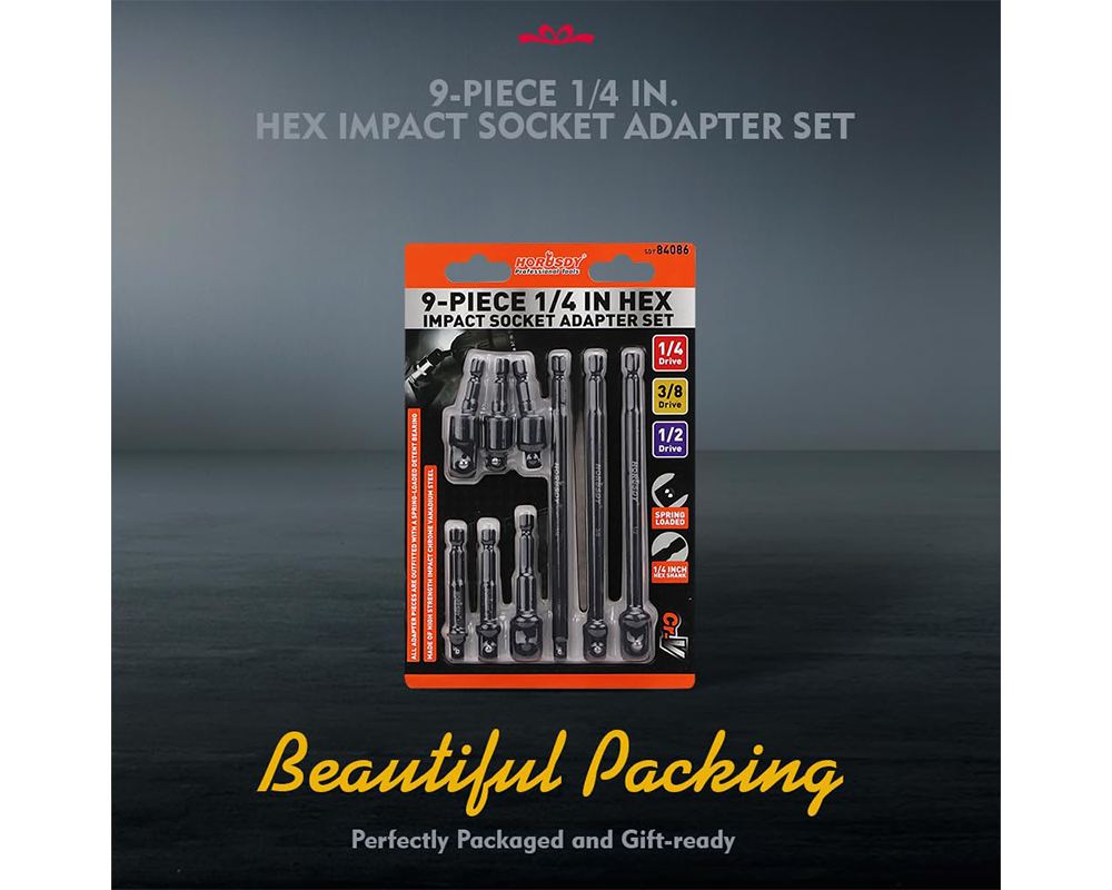 Extension Bar Impact Socket Adapter 9PC Set