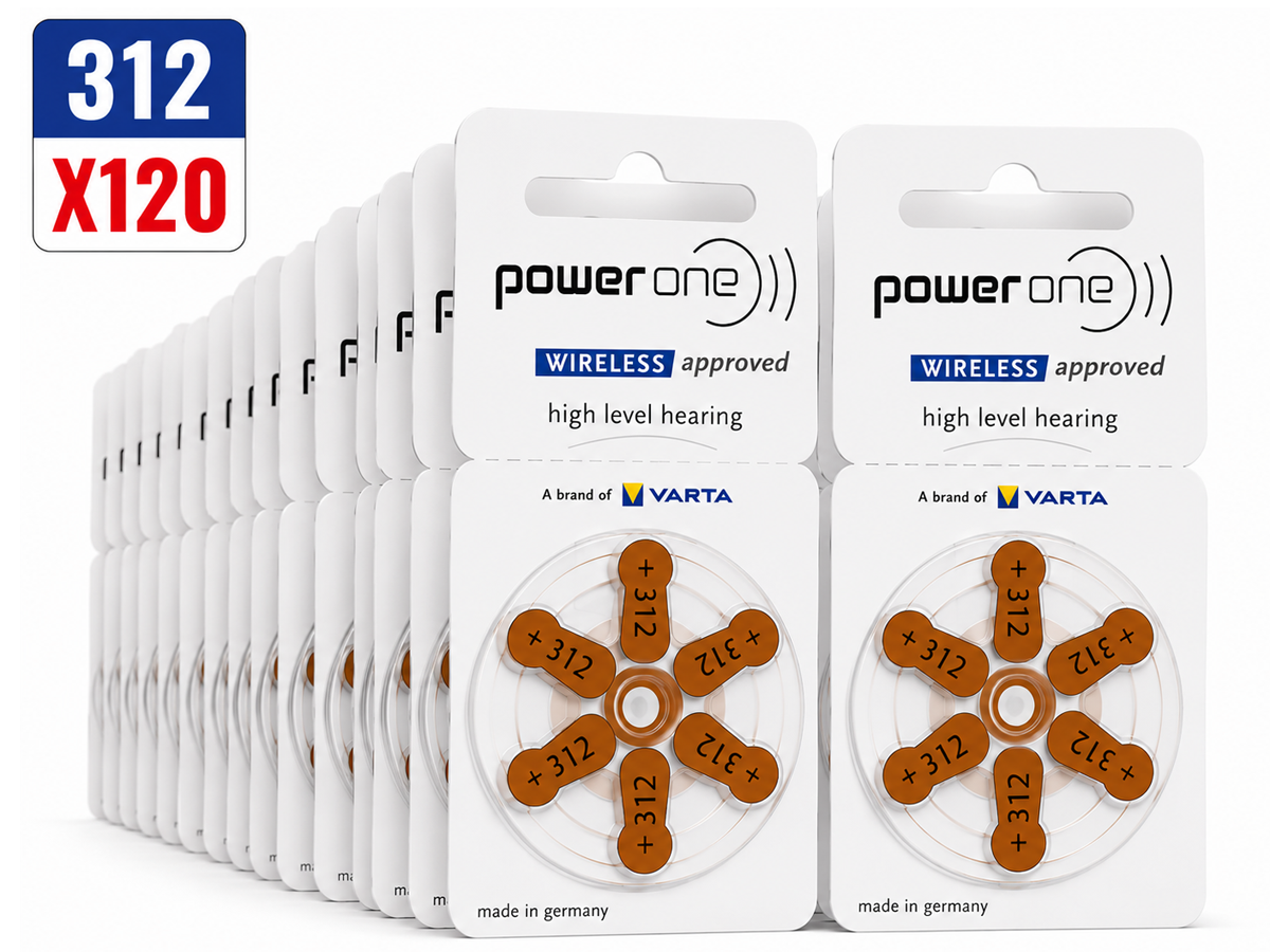 Power one P312 size 312 Hearing Aid Batteries 120 Pack