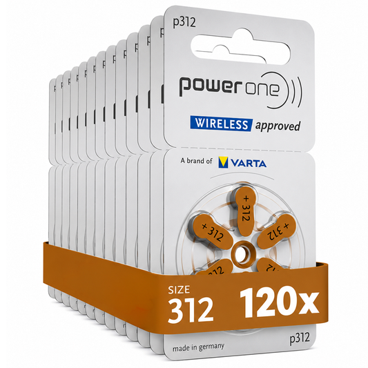 Power one P312 size 312 Hearing Aid Batteries 120 Pack