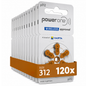 Power one P312 size 312 Hearing Aid Batteries 120 Pack