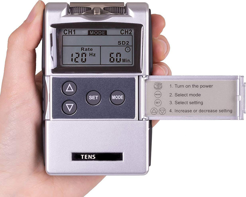 TENS Machine for Pain Relief – Dual Therapy TENS Machine with EMS & 4 Electrode Pads