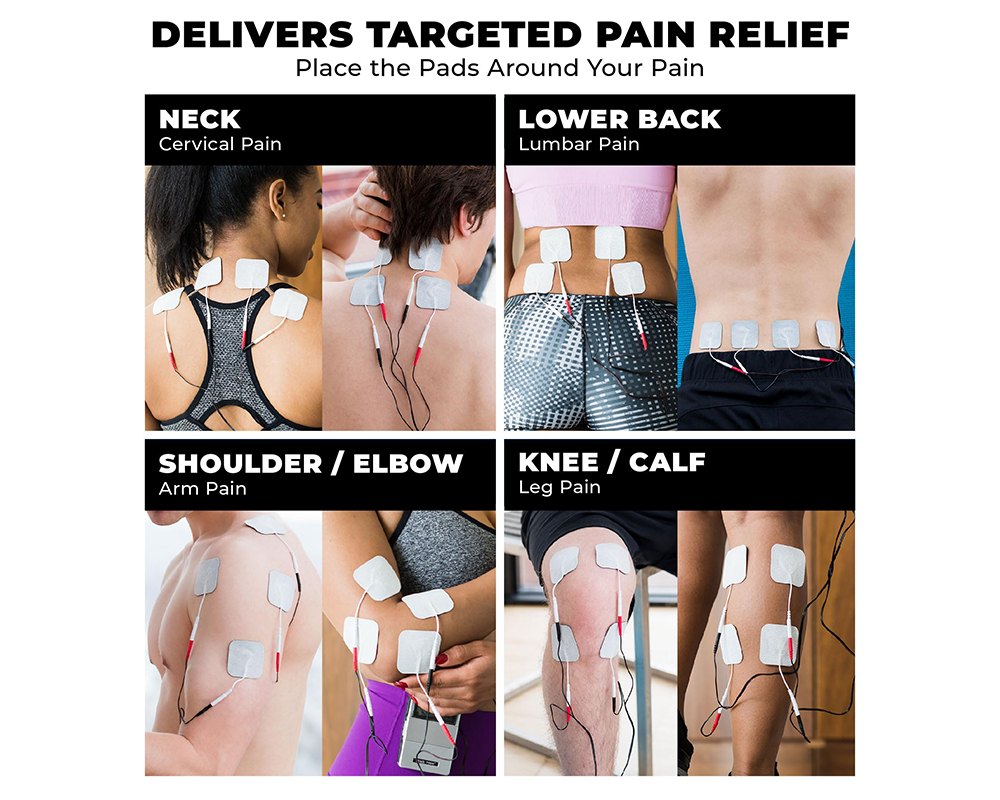 TENS Machine for Pain Relief – Dual Therapy TENS Machine with EMS & 4 Electrode Pads