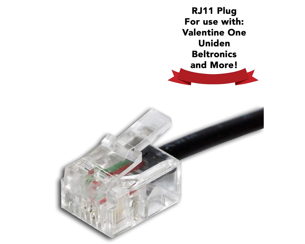 Mirror Hard Wire RJ11 Cable Cord for Uniden Escort Beltronics Valentine V1 Radar