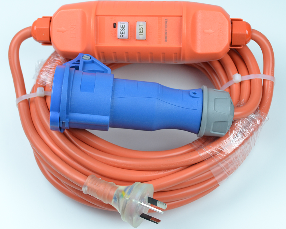 Camping Lead 16A Heavy Duty 10m Inline RCD Extension Cable