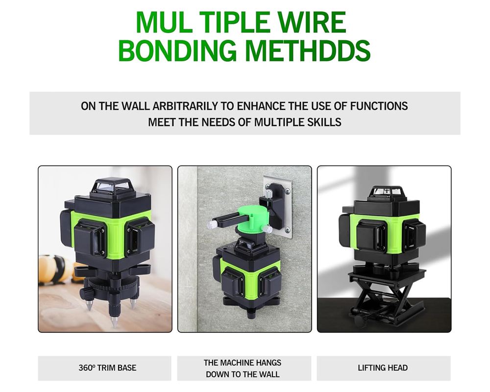 Cross Line Laser Leveler 4D 16Line Green Beam with Tripod