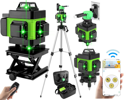 Cross Line Laser Leveler 4D 16Line Green Beam with Tripod