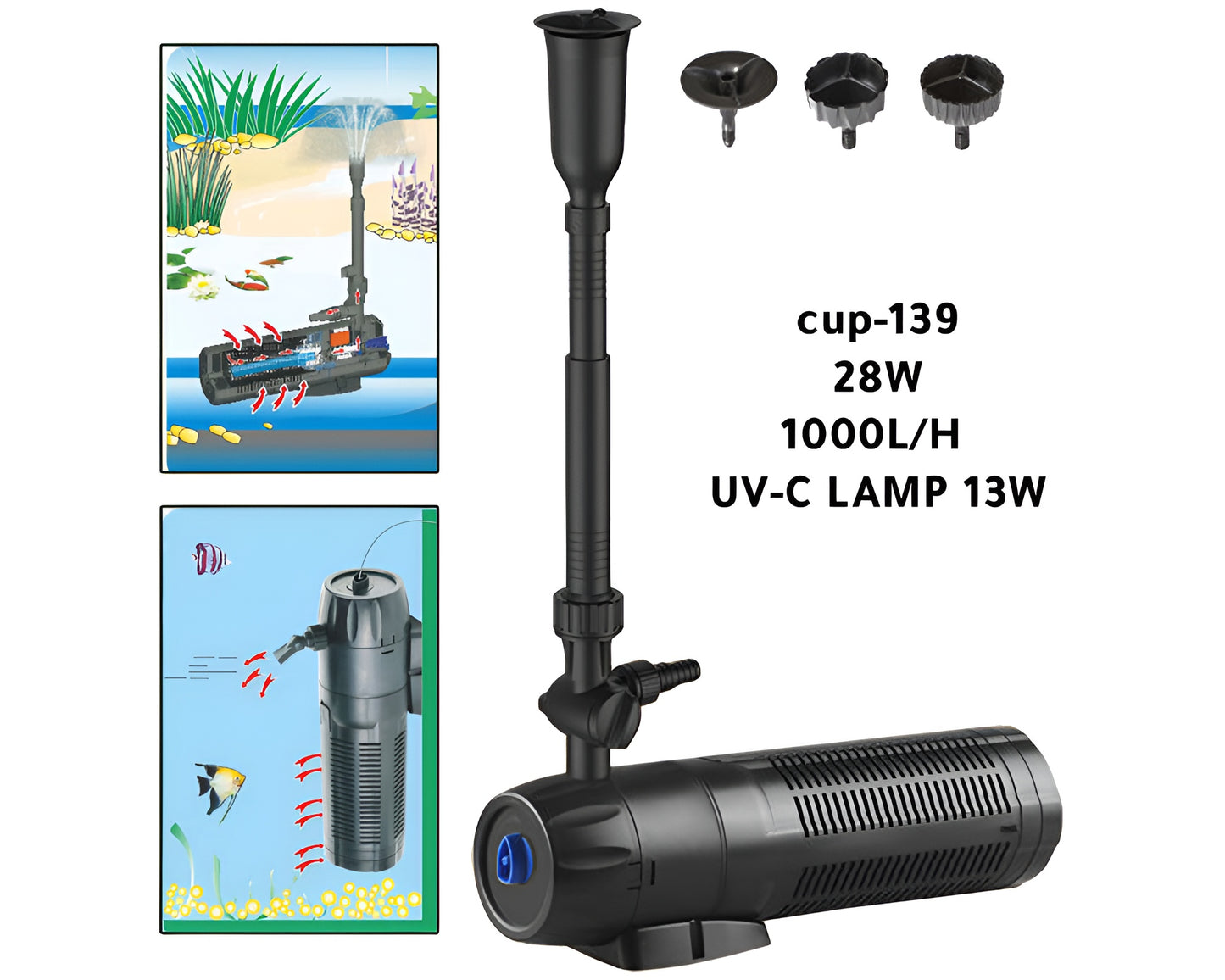 Submersible Garden Pond Pump Filter CUP 139