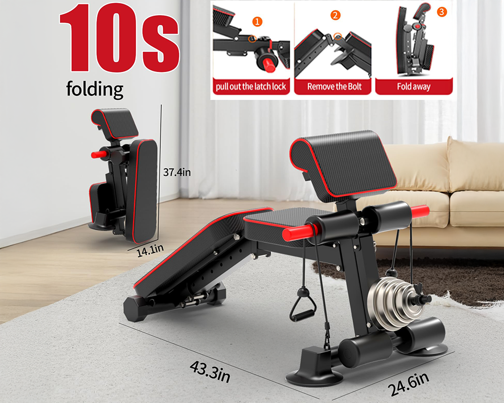 Foldable Workout Bench for Home Gym Strength Training