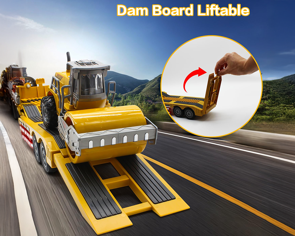 Remote Control Construction Truck with Lights, Sounds & Road Roller
