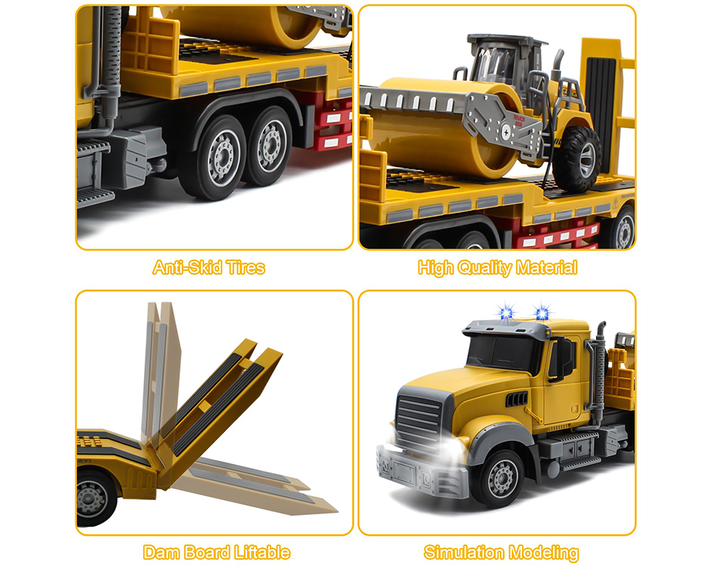 Remote Control Construction Truck with Lights, Sounds & Road Roller