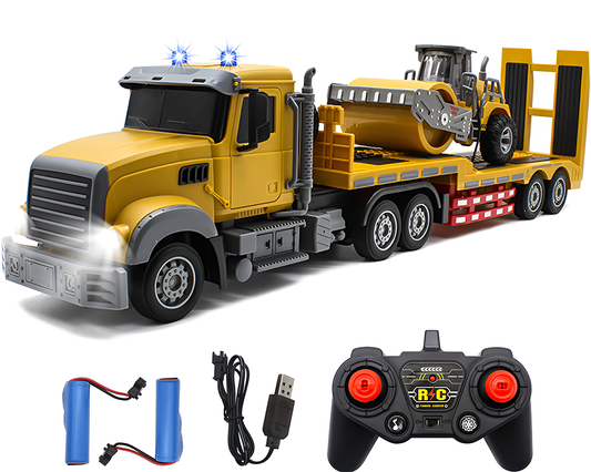 Remote Control Construction Truck with Lights, Sounds & Road Roller