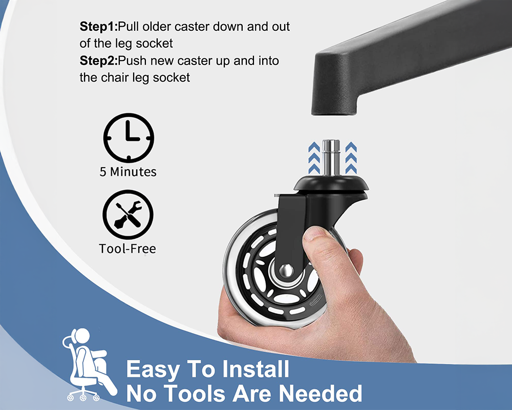 3 Inch Chair Caster Wheel 5 PCS