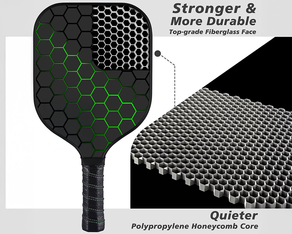 Pickleball Paddles Set of 4 – Pickleball Set with Balls & Bag