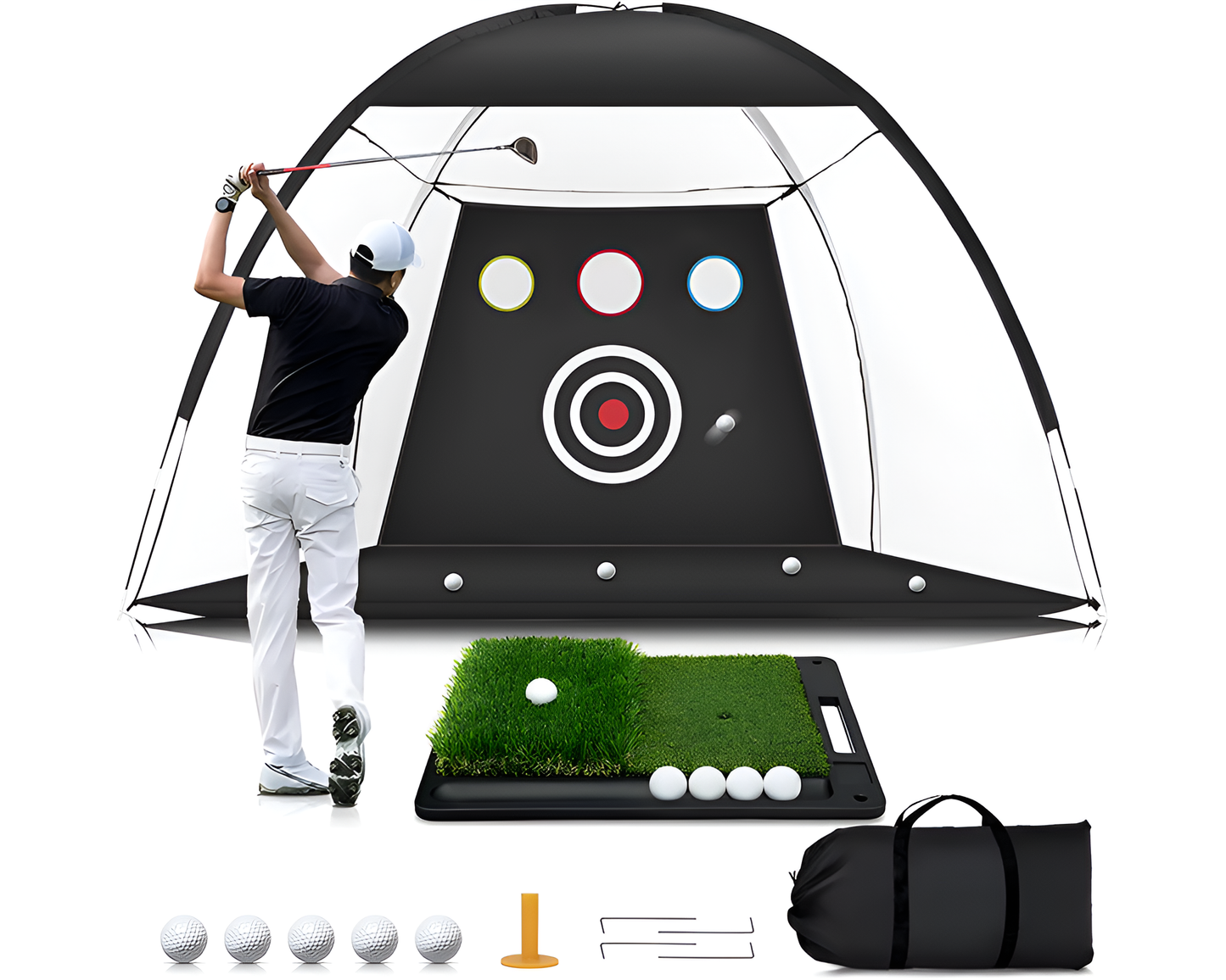 Golf Practice Net 3m 10x7ft Golf Hitting Net for Indoor & Outdoor Swing Training
