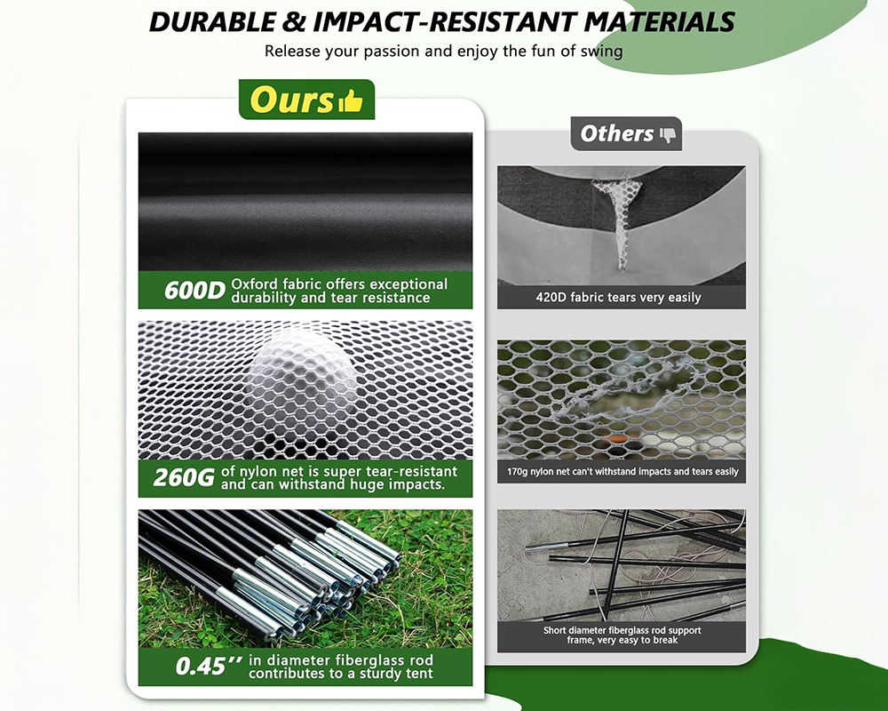 Golf Practice Net 3m 10x7ft Golf Hitting Net for Indoor & Outdoor Swing Training