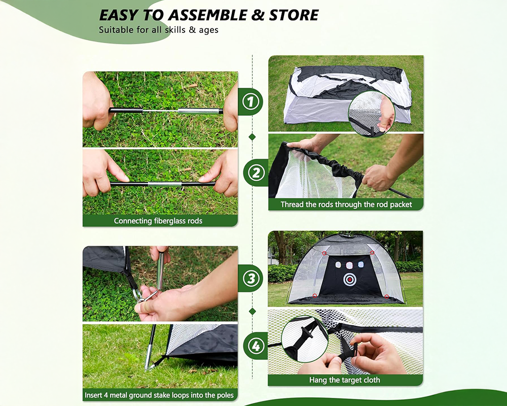 Golf Practice Net 3m 10x7ft Golf Hitting Net for Indoor & Outdoor Swing Training