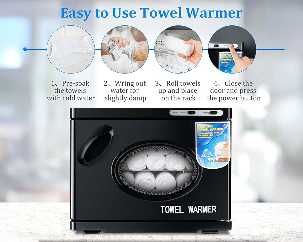 Towel Warmer Sterilizer 23L Large Capacity Heated Cabinet for Spa, Salon, and Home Use
