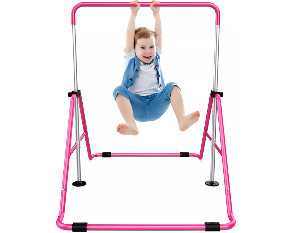 Kids Gymnastics Bars Training Horizontal Bar Monkey Kip Bar Pink
