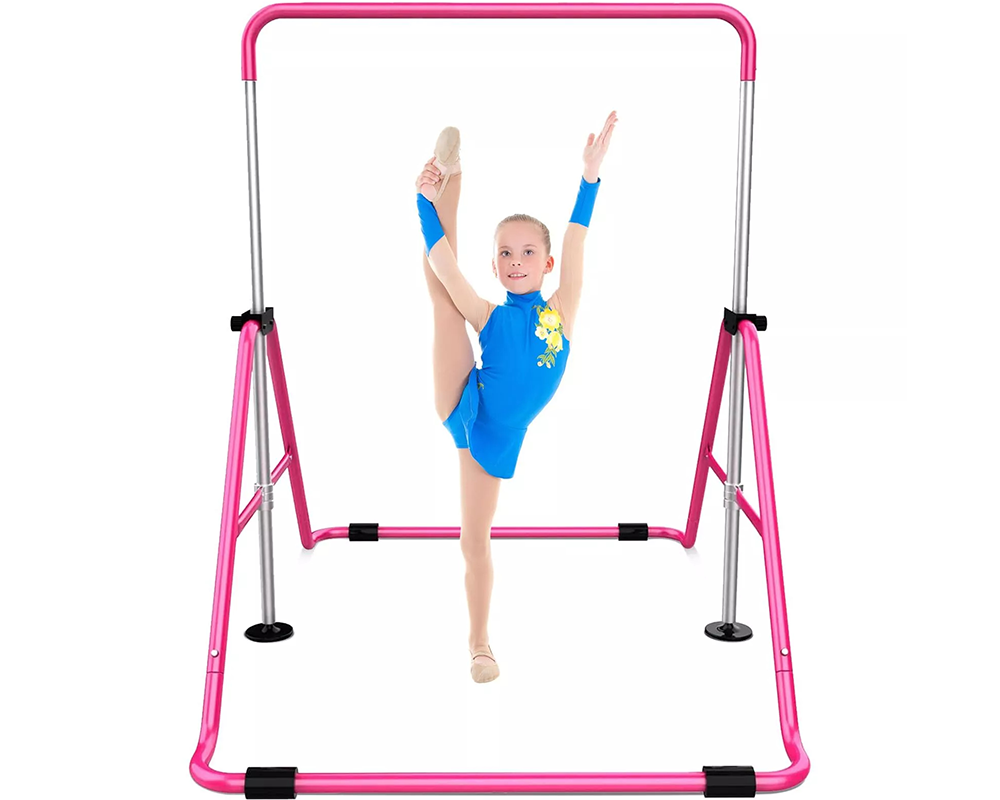 Kids Gymnastics Bars Training Horizontal Bar Monkey Kip Bar Pink