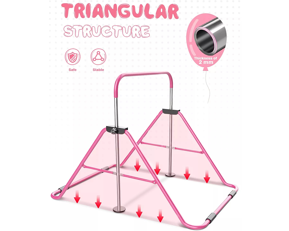 Kids Gymnastics Bars Training Horizontal Bar Monkey Kip Bar Pink