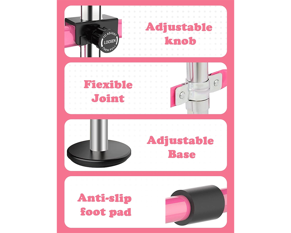 Kids Gymnastics Bars Training Horizontal Bar Monkey Kip Bar Pink