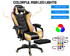 Gaming Chair with RGB LED Lighting and Bluetooth Speakers – Ergonomic Gold Music & Office Chair