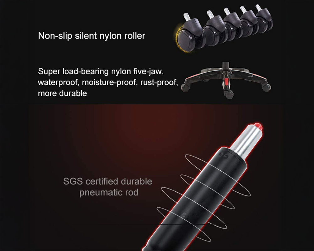 Gaming Chair with RGB LED Lighting and Bluetooth Speakers – Ergonomic Gold Music & Office Chair