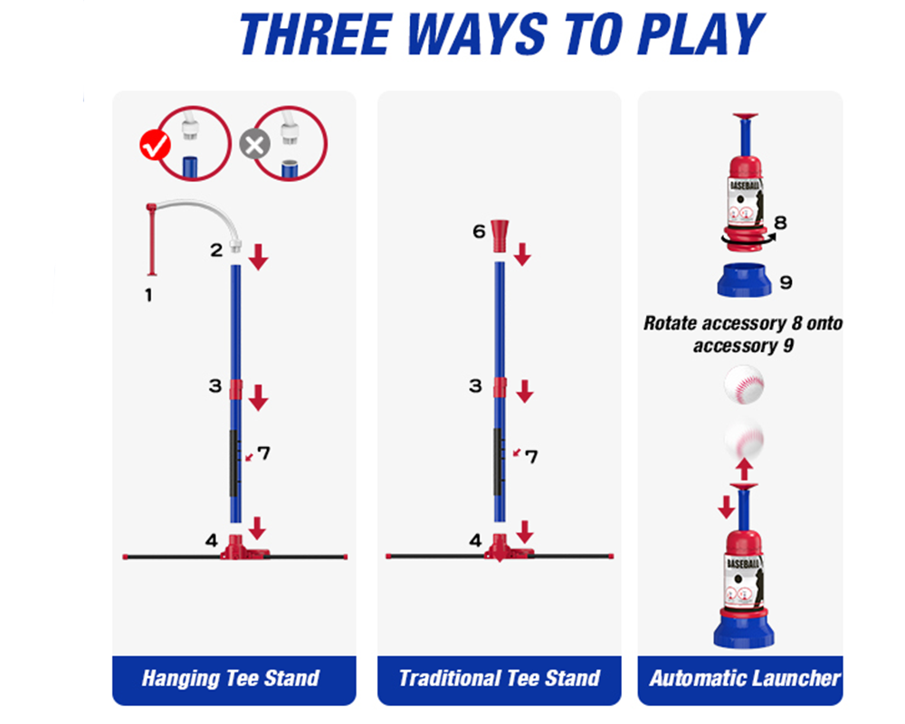 Baseball Set for Kids – 3-in-1 Baseball Set for Kids with Launcher