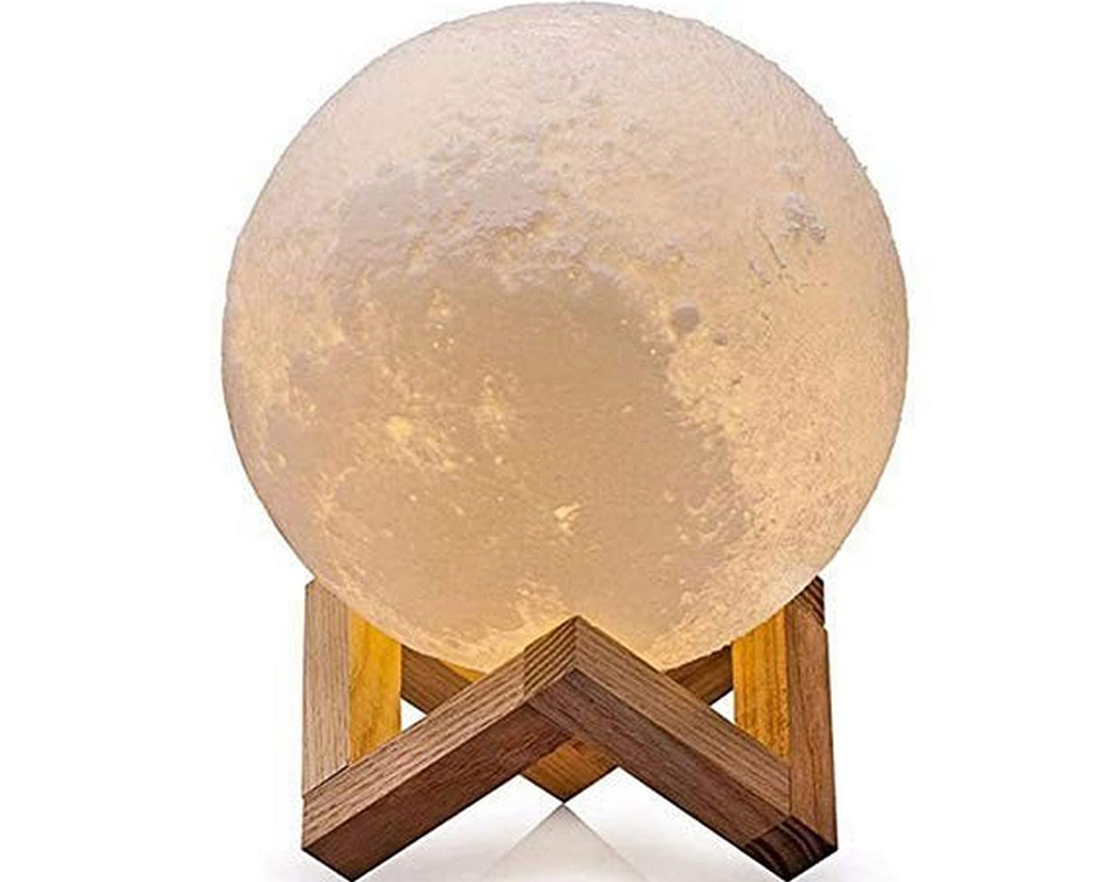 Moon Lamp Night Light 3D Color Changing LED Lamp with Wooden Base