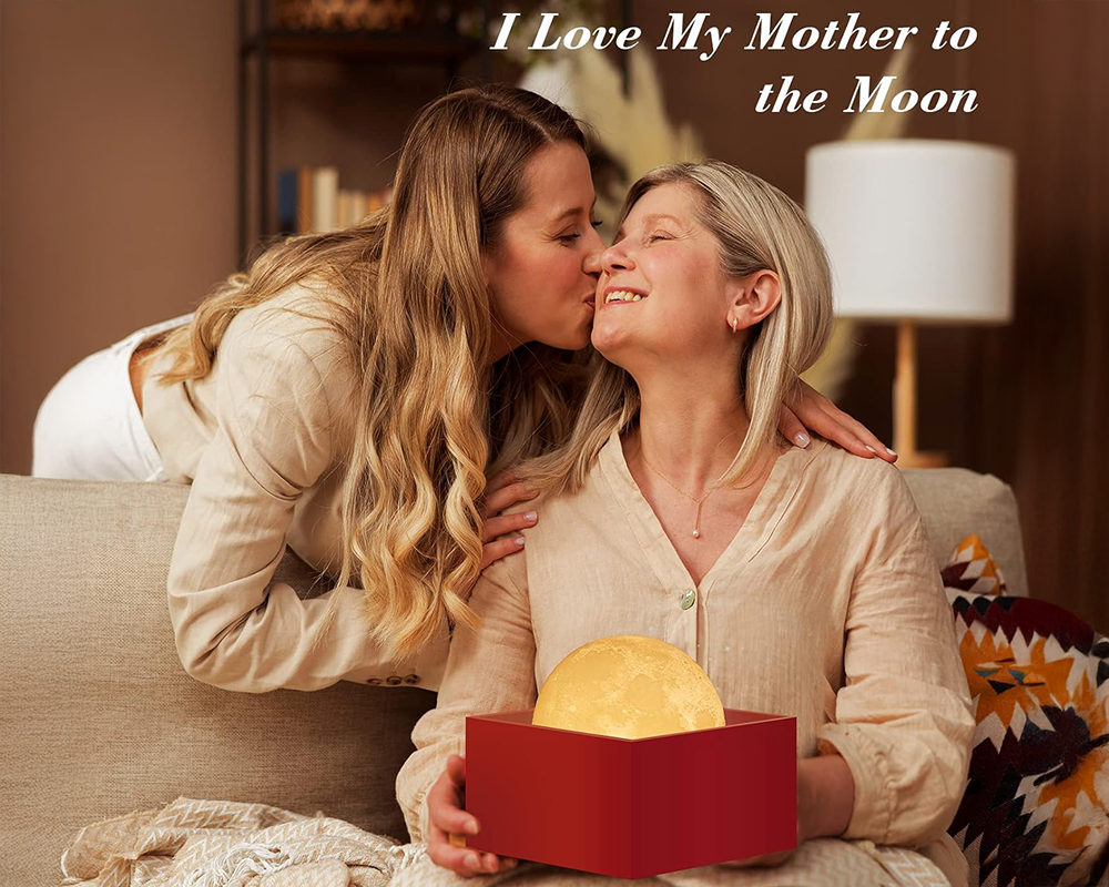 Moon Lamp Night Light 3D Color Changing LED Lamp with Wooden Base