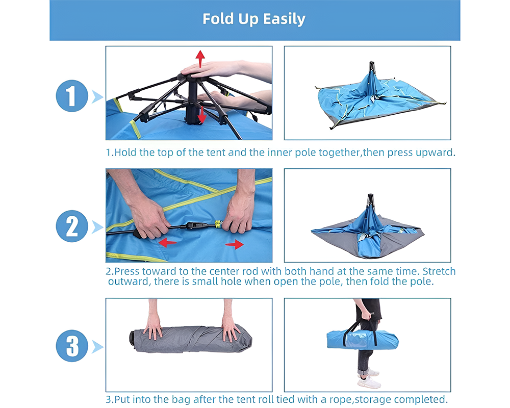 Pop Up Camping Tent 3-4 Person Outdoor Folding Tent