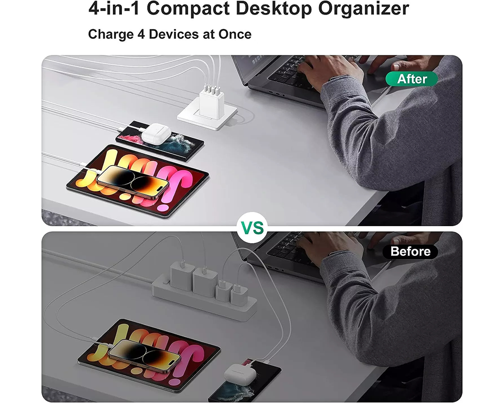 55W DUAL USB C PD Fast Charging Wall USB C Charger Power Adapter Type C