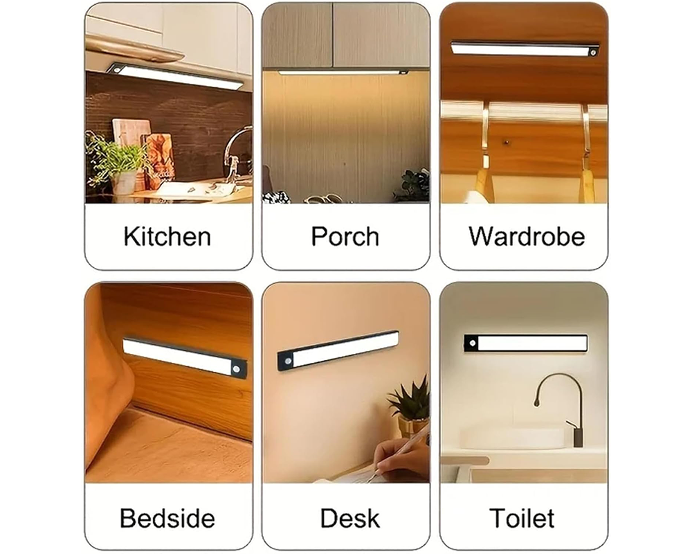 Under Cabinet Lighting Motion Sensor Closet USB Rechargeable 40cm