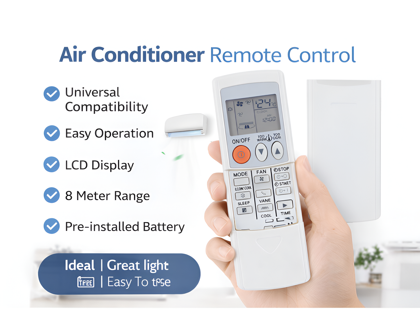 Mitsubishi Heat Pump Replacement Remote Control for Mitsubishi Electric Mr Slim Air Conditioner