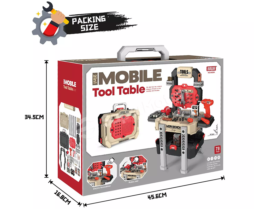 Kids Tool Bench – Toddler Workbench with Electric Drill and 78 Realistic Toy Tools