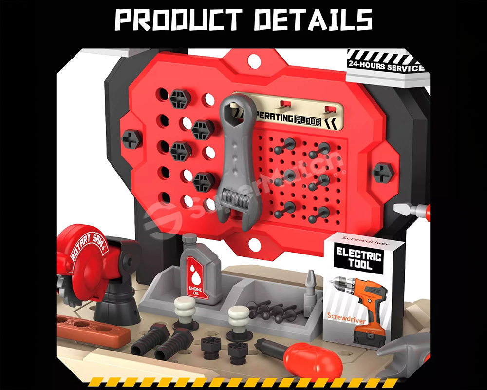Kids Tool Bench – Toddler Workbench with Electric Drill and 78 Realistic Toy Tools